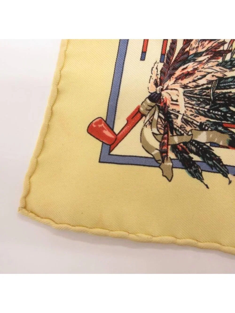 Hermes Pani la Shar Pawnee Carre 40 Scarf Silk Yellow Multicolor